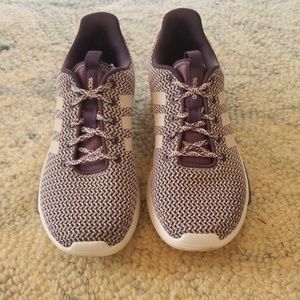ADIDAS purple and white tennis shoes